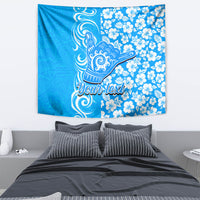 Custom Hawaii Kauai Island Tapestry Hibiscus Pattern Seamless Tribal Simple Blue LT03 - Polynesian Pride