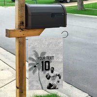 Custom Fiji Rugby Pacific Champions 2024 Garden Flag Anniversary 7 Titles - Fijians Rugby and Tapa Hibiscus White Art