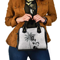 Custom Fiji Rugby Pacific Champions 2024 Shoulder Handbag Anniversary 7 Titles - Fijians Rugby and Tapa Hibiscus White Art