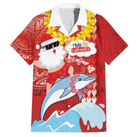 Hawaiian Mele Kalikimaka Hawaiian Shirt Funny Santa Riding Lei Dolphin with Kakau Tattoos - Polynesian Pride