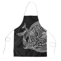 Hawaiian Whales Polynesian Art Motifs Apron Black Color - Polynesian Pride