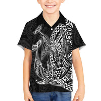 Hawaiian Whales Polynesian Art Motifs Hawaiian Shirt Black Color - Polynesian Pride