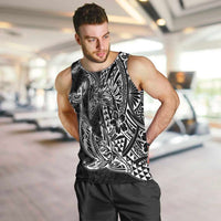 Hawaiian Whales Polynesian Art Motifs Men Tank Top Black Color - Polynesian Pride
