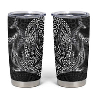 Hawaiian Whales Polynesian Art Motifs Tumbler Cup Black Color - Polynesian Pride