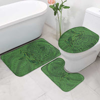 Hawaiian Whales Polynesian Art Motifs Bathroom Set Green Color - Polynesian Pride