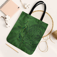 Hawaiian Whales Polynesian Art Motifs Tote Bag Green Color - Polynesian Pride