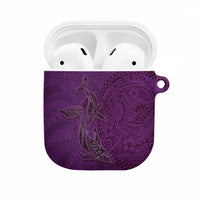 Hawaiian Whales Polynesian Art Motifs AirPods Case Purple Color - Polynesian Pride