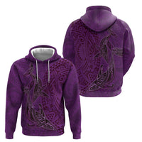 Hawaiian Whales Polynesian Art Motifs Hoodie Purple Color - Polynesian Pride