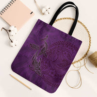 Hawaiian Whales Polynesian Art Motifs Tote Bag Purple Color - Polynesian Pride