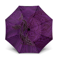Hawaiian Whales Polynesian Art Motifs Umbrella Purple Color - Polynesian Pride