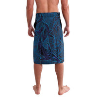 Hawaiian Whales Polynesian Art Motifs Lavalava Blue Color - Polynesian Pride