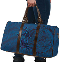 Hawaiian Whales Polynesian Art Motifs Travel Bag Blue Color - Polynesian Pride