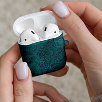 Hawaiian Whales Polynesian Art Motifs AirPods Case Turquoise Color - Polynesian Pride