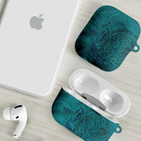 Hawaiian Whales Polynesian Art Motifs AirPods Case Turquoise Color - Polynesian Pride