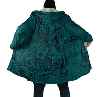Hawaiian Whales Polynesian Art Motifs Cloak Turquoise Color - Polynesian Pride