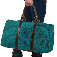 Hawaiian Whales Polynesian Art Motifs Travel Bag Turquoise Color - Polynesian Pride