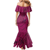 Hawaiian Whales Polynesian Art Motifs Mermaid Dress Pink Color - Polynesian Pride
