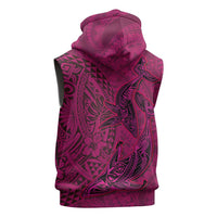 Hawaiian Whales Polynesian Art Motifs Sleeveless Zip Hoodie Pink Color LT03 - Polynesian Pride