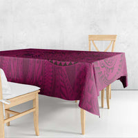 Hawaiian Whales Polynesian Art Motifs Tablecloth Pink Color - Polynesian Pride