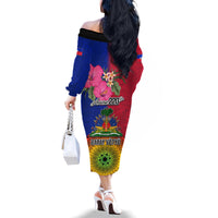 Haiti Battle of Vertieres Family Matching Off Shoulder Long Sleeve Dress and Hawaiian Shirt The Haitian Revolution 220th Anniversary Polynesian Style LT03 - Polynesian Pride