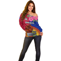 Haiti Battle of Vertieres Off Shoulder Sweater The Haitian Revolution 220th Anniversary Polynesian Style LT03 - Polynesian Pride