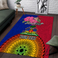 Personalised Haiti Battle of Vertieres Area Rug The Haitian Revolution 220th Anniversary Polynesian Style LT03 Red - Polynesian Pride