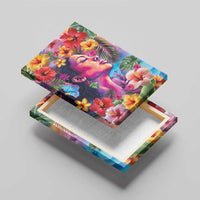 Polynesian Women Canvas Wall Art Tropical Plant - Vibrant Surreal Dreamscape Vibe