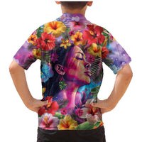 Polynesian Women Family Matching Mermaid Dress and Hawaiian Shirt Tropical Plant - Vibrant Surreal Dreamscape Vibe