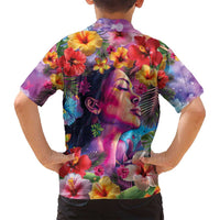 Polynesian Women Family Matching Tank Maxi Dress and Hawaiian Shirt Tropical Plant - Vibrant Surreal Dreamscape Vibe