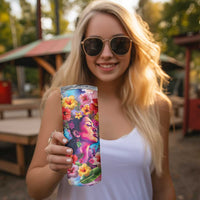Polynesian Women Skinny Tumbler Tropical Plant - Vibrant Surreal Dreamscape Vibe LT03 - Polynesian Pride