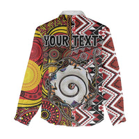 Personalised Aotearoa and Australia Together Women Casual Shirt Koru and Kangaroo - Taniko with Aboriginal Motif LT03 - Polynesian Pride
