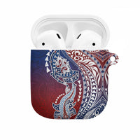 Hawaiian Manta Ray and Hammerhead Shark Tribal Tattoo AirPods Case with Polynesian Tribal Pattern Hawaii Flag Color LT03 Multicolor - Polynesian Pride