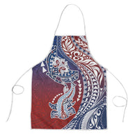 Hawaiian Manta Ray and Hammerhead Shark Tribal Tattoo Apron with Polynesian Tribal Pattern Hawaii Flag Color LT03 Multicolor - Polynesian Pride