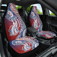 Hawaiian Manta Ray and Hammerhead Shark Tribal Tattoo Car Seat Cover with Polynesian Tribal Pattern Hawaii Flag Color LT03 One Size Multicolor - Polynesian Pride