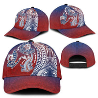 Hawaiian Manta Ray and Hammerhead Shark Tribal Tattoo Classic Cap with Polynesian Tribal Pattern Hawaii Flag Color