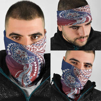 Hawaiian Manta Ray and Hammerhead Shark Tribal Tattoo Neck Gaiter with Polynesian Tribal Pattern Hawaii Flag Color LT03 - Polynesian Pride