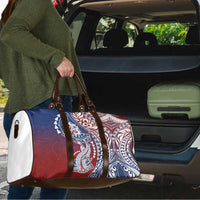 Hawaiian Manta Ray and Hammerhead Shark Tribal Tattoo Travel Bag with Polynesian Tribal Pattern Hawaii Flag Color LT03 - Polynesian Pride