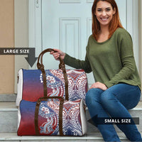 Hawaiian Manta Ray and Hammerhead Shark Tribal Tattoo Travel Bag with Polynesian Tribal Pattern Hawaii Flag Color LT03 - Polynesian Pride