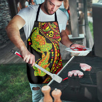 Hawaiian Manta Ray and Hammerhead Shark Tribal Tattoo Apron with Polynesian Tribal Pattern Kanaka Maoli Flag Color LT03 - Polynesian Pride