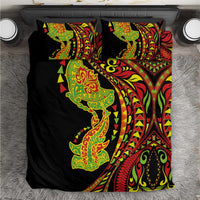 Hawaiian Manta Ray and Hammerhead Shark Tribal Tattoo Bedding Set with Polynesian Tribal Pattern Kanaka Maoli Flag Color LT03 Multicolor - Polynesian Pride