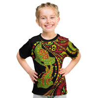 Hawaiian Manta Ray and Hammerhead Shark Tribal Tattoo Kid T Shirt with Polynesian Tribal Pattern Kanaka Maoli Flag Color