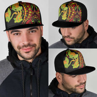 Hawaiian Manta Ray and Hammerhead Shark Tribal Tattoo Mesh Trucker Cap with Polynesian Tribal Pattern Kanaka Maoli Flag Color LT03 - Polynesian Pride