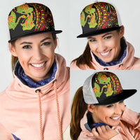 Hawaiian Manta Ray and Hammerhead Shark Tribal Tattoo Mesh Trucker Cap with Polynesian Tribal Pattern Kanaka Maoli Flag Color LT03 - Polynesian Pride