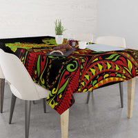 Hawaiian Manta Ray and Hammerhead Shark Tribal Tattoo Tablecloth with Polynesian Tribal Pattern Kanaka Maoli Flag Color LT03 - Polynesian Pride
