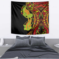 Hawaiian Manta Ray and Hammerhead Shark Tribal Tattoo Tapestry with Polynesian Tribal Pattern Kanaka Maoli Flag Color LT03 - Polynesian Pride