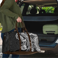 Hawaiian Manta Ray and Hammerhead Shark Tribal Tattoo Travel Bag with Polynesian Tribal Pattern Black-White Color LT03 - Polynesian Pride