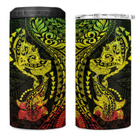 Hawaiian Manta Ray and Hammerhead Shark Tribal Tattoo 4 in 1 Can Cooler Tumbler with Polynesian Tribal Pattern Reggae Style LT03 One Size: 16 oz Multicolor - Polynesian Pride