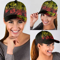 Hawaiian Manta Ray and Hammerhead Shark Tribal Tattoo Classic Cap with Polynesian Tribal Pattern Reggae Style