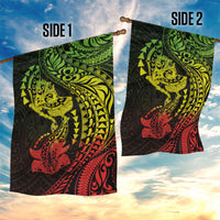 Hawaiian Manta Ray and Hammerhead Shark Tribal Tattoo Garden Flag with Polynesian Tribal Pattern Reggae Style LT03 - Polynesian Pride