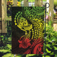 Hawaiian Manta Ray and Hammerhead Shark Tribal Tattoo Garden Flag with Polynesian Tribal Pattern Reggae Style LT03 Garden Flag Multicolor - Polynesian Pride